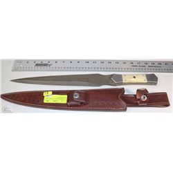 14" DAMASCUS BLADE WITH IVORY INLAY HANDLE