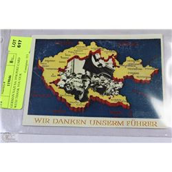 GERMAN NAZI SA 1938 POST CARD WITH THANK YOU OUR