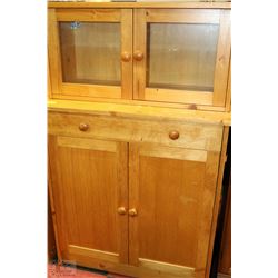 34" X 17" X 53" H TWO PC PINE CABINET