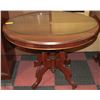 Image 1 : VINTAGE SOLID WOOD OVAL SHAPED TABLE