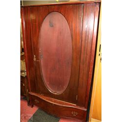 VINTAGE WOOD WARDROBE CABINET