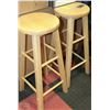 Image 1 : 2 WOOD BAR STOOLS