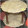 Image 1 : MARBLE BEVELED TOP & BOTTOM SIDE TABLE LARGE 24"D