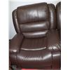 Image 2 : MARTIN BROWN LEATHERETTE RECLINING 81" SOFA WITH