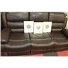 Image 3 : MARTIN BROWN LEATHERETTE RECLINING 81" SOFA WITH