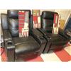 Image 1 : PAIR OF BLACK LEATHERETTE ELECTRIC SOFA CHAIRS
