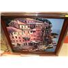 Image 1 : LARGE WOODEN FRAMED CANVAS PICTURE OF ITALY
