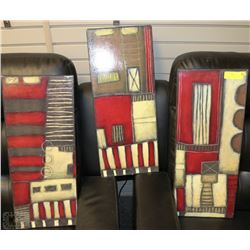 SET OF 3 RED ABSTRACT PICTURES 10"X24" EACH