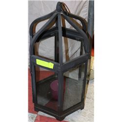 LARGE PATIO WROUGHT IRON CANDLE HOLDER