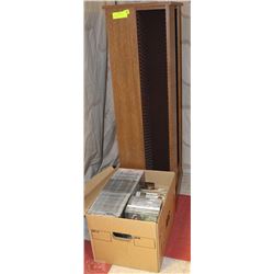 FOUR SIDED CD HOLDER WITH BOX OF ASSORTED CD'S