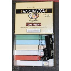 GARCIA VEGA BOX WITH ASSORTED COLLECTOR RIGS
