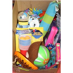 BOX OF SUMMER FUN INCLUDING FRISBEE, TATTOO,BOOM