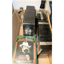 BOX OF COLLECTIBLE JACK DANIELS TINS, TEXAS MICKEY