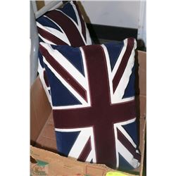 2 BRITISH ACCENT PILLOWS
