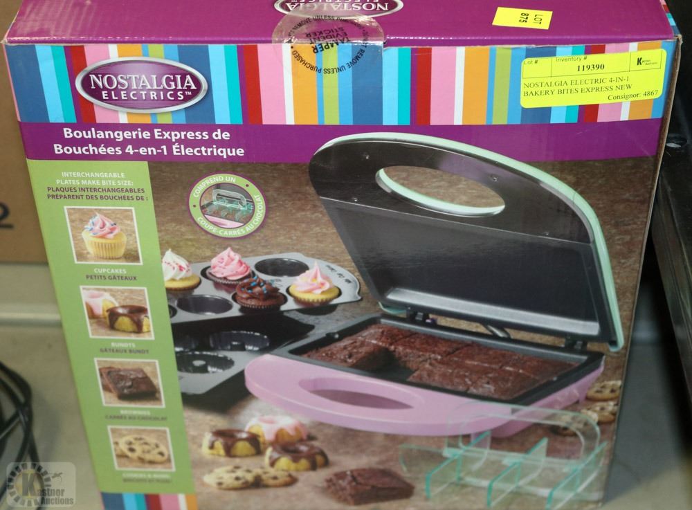 NOSTALGIA ELECTRIC 4IN1 BAKERY BITES EXPRESS NEW