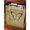 Image 1 : PAIR OF NEW BUTTERFLY PRINTS ON BURLAP CANVAS, NEW