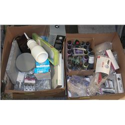 2 BOXES WITH INK, INK REFILL AND KITCHEN SUPPLIES