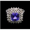 Image 2 : 2.80 ctw Tanzanite and Diamond Ring - 14KT White Gold