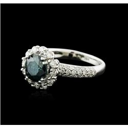 14KT White Gold 2.11 ctw Blue Diamond Ring