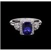 Image 2 : 1.74 ctw Tanzanite and Diamond Ring - 14KT White Gold