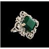 Image 1 : 14KT White Gold 13.22 ctw Emerald and Diamond Ring