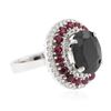 Image 1 : 14KT White Gold 6.45 ctw Sapphire, Ruby and Diamond Ring