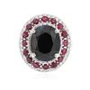 Image 2 : 14KT White Gold 6.45 ctw Sapphire, Ruby and Diamond Ring