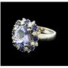 Image 1 : 14KT White Gold 4.75 ctw Tanzanite, Sapphire and Diamond Ring