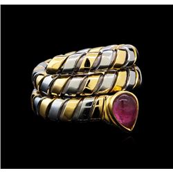 Bulgari Snake Shank Fashion Ring - 18KT White and Yellow Gold