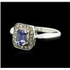 Image 1 : 14KT White Gold 0.64 ctw Tanzanite and Diamond Ring