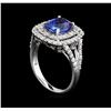 Image 4 : 14KT White Gold 2.30 ctw Tanzanite and Diamond Ring
