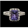 Image 2 : 14KT White Gold 2.05 ctw Tanzanite and Diamond Ring