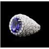 Image 1 : 14KT White Gold 3.04 ctw Tanzanite and Diamond Ring