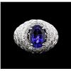 Image 2 : 14KT White Gold 3.04 ctw Tanzanite and Diamond Ring