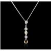 Image 1 : 14KT White Gold 1.74 ctw Diamond Pendant With Chain