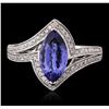 Image 2 : 14KT White Gold 1.57 ctw Tanzanite and Diamond Ring