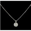 Image 1 : 14KT White Gold 0.92 ctw Diamond Pendant With Chain