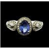 Image 2 : 14KT White Gold 1.04 ctw Tanzanite and Diamond Ring