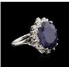 Image 1 : 11.82 ctw Sapphire and Diamond Ring - 14KT White Gold