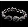 Image 1 : 35.86 ctw Sapphire and Diamond Bracelet - 14KT White Gold