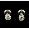 Image 1 : 1.10 ctw Diamond Solitaire Earrings - 14KT White Gold