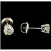 Image 2 : 1.10 ctw Diamond Solitaire Earrings - 14KT White Gold