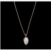 Image 2 : 14KT Rose Gold 19.53 ctw Opal and Diamond Pendant With Chain