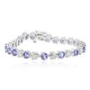 Image 1 : 14KT White Gold 12.69 ctw Tanzanite and Diamond Bracelet