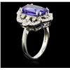 Image 3 : 14KT White Gold 4.71 ctw Tanzanite and Diamond Ring