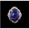 Image 2 : 14KT White Gold 13.23 ctw Tanzanite and Diamond Ring