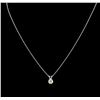 Image 2 : 0.49 ctw Diamond Pendant With Chain - 14KT White Gold