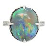 Image 4 : 7.18 ctw Australian Black Opal and Diamond Ring - 18KT White Gold