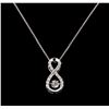 Image 1 : 0.25 ctw Diamond Pendant With Chain - 14KT White Gold