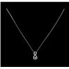 Image 2 : 0.25 ctw Diamond Pendant With Chain - 14KT White Gold